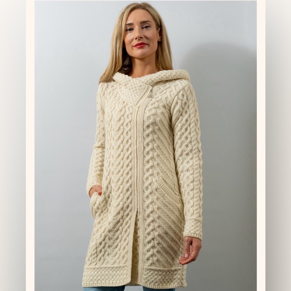 Claddagh Heart Design Side Zip Coatigan